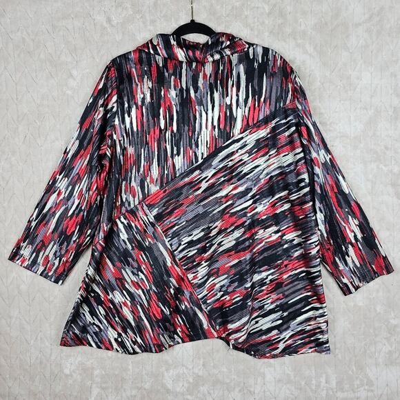 Ali Miles Blouse 1X Cowl Neck Artsy Art Wear Relaxed Classic Old Money Timeless - Picture 6 of 7